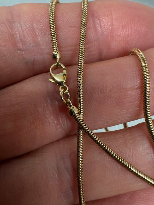 9ct Yellow Solid Gold 1.62mm Snake Chain Necklace Various Lengths (GSN1)