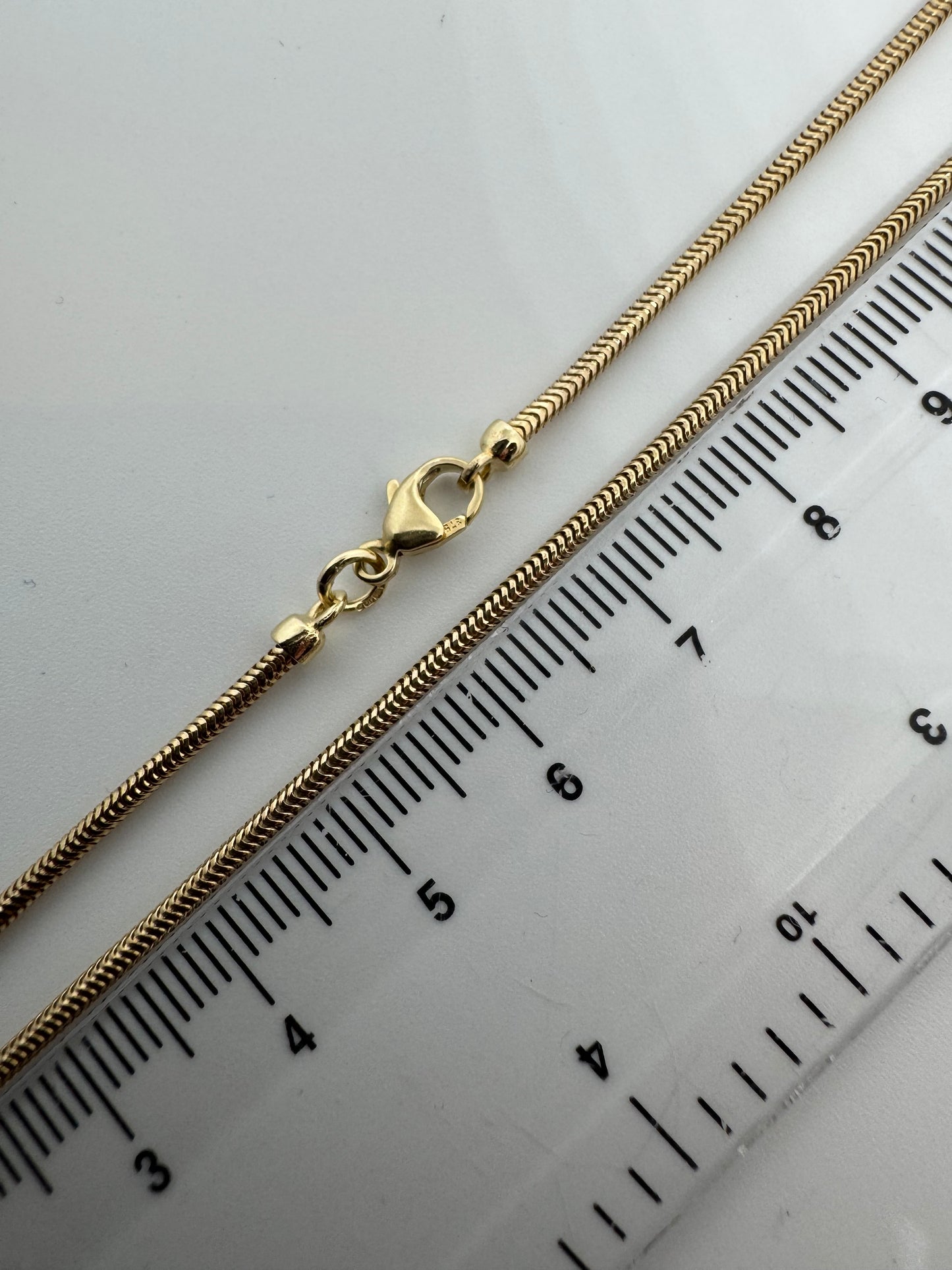 9ct Yellow Solid Gold 1.62mm Snake Chain Necklace Various Lengths (GSN1)