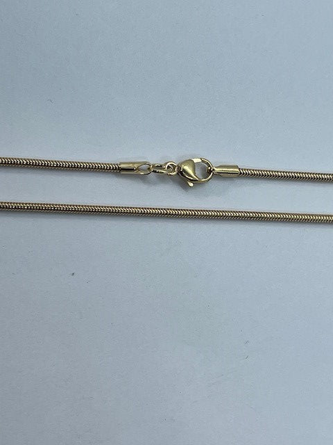 9ct Yellow Solid Gold 1.4mm Snake Chain Neck Chain Various Lengths (GSNH)
