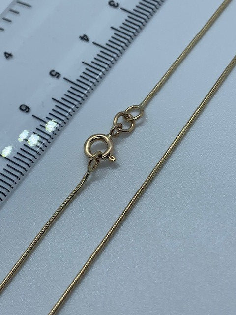 9ct Yellow Solid Gold 0.9mm Snake Neck Chain Various Lengths (GSNM)