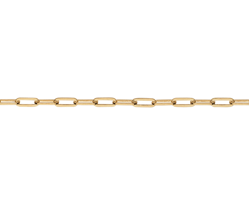 9ct Solid Yellow Gold 2.6mm Paperclip Necklace Chain Various Lengths (SQTL75)