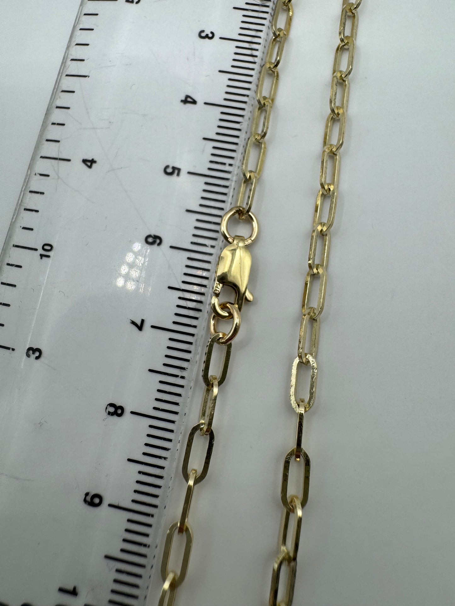 9ct Solid Yellow Gold 2.6mm Paperclip Necklace Chain Various Lengths (SQTL75)