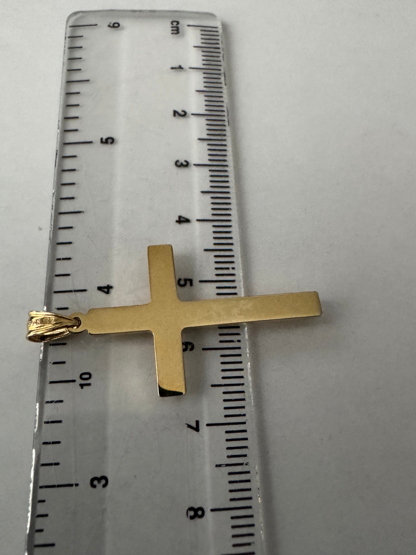 9ct Yellow Gold Hollow Cross Pendant 41x21mm (0194)