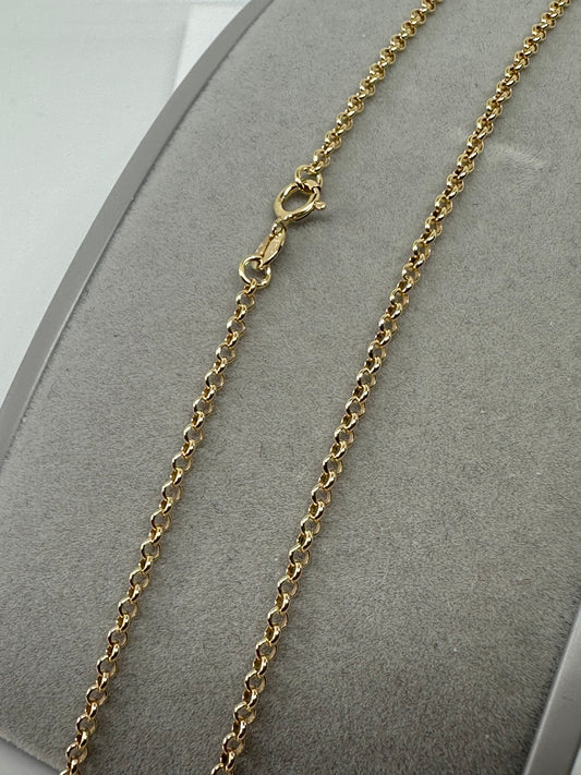 9ct Yellow Gold 2.3mm Solid Round Belcher Chain Various Lengths (001X)