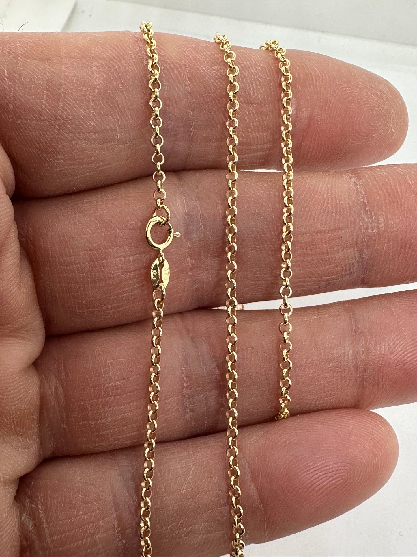 9ct Yellow Gold 2.3mm Solid Round Belcher Chain Various Lengths (001X)