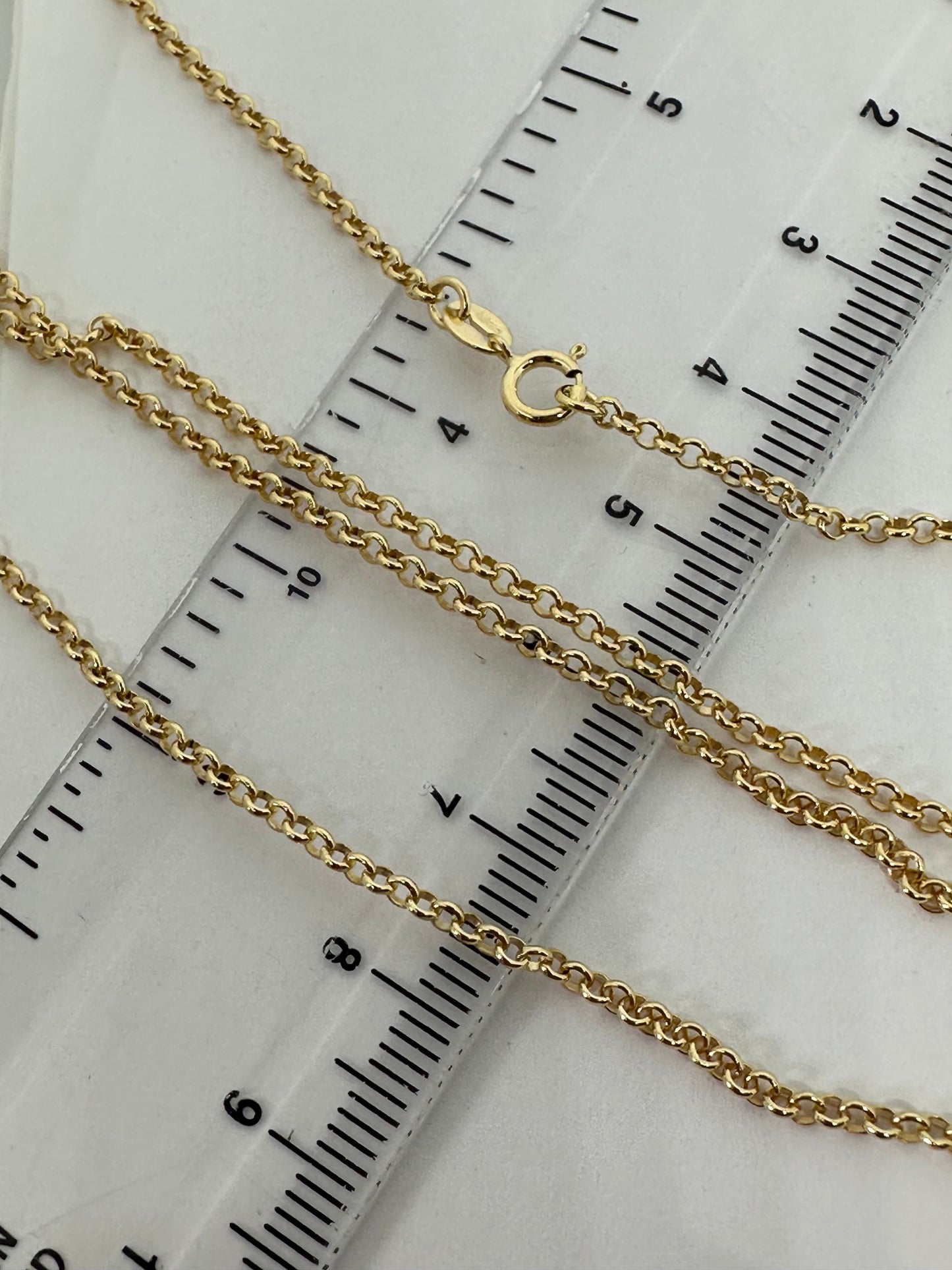 9ct Yellow Gold 2.3mm Solid Round Belcher Chain Various Lengths (001X)