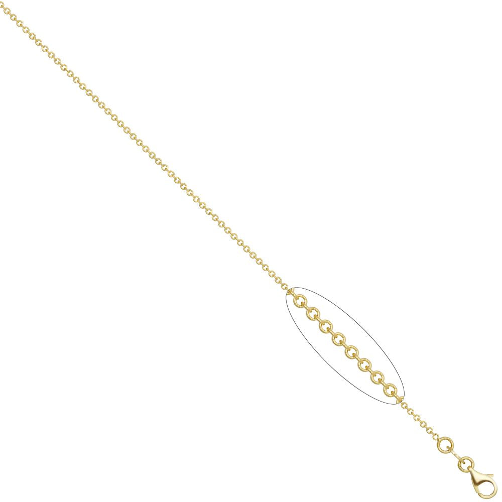 9ct Yellow Gold 1.3mm Round Trace Link Neck Chain (002J)