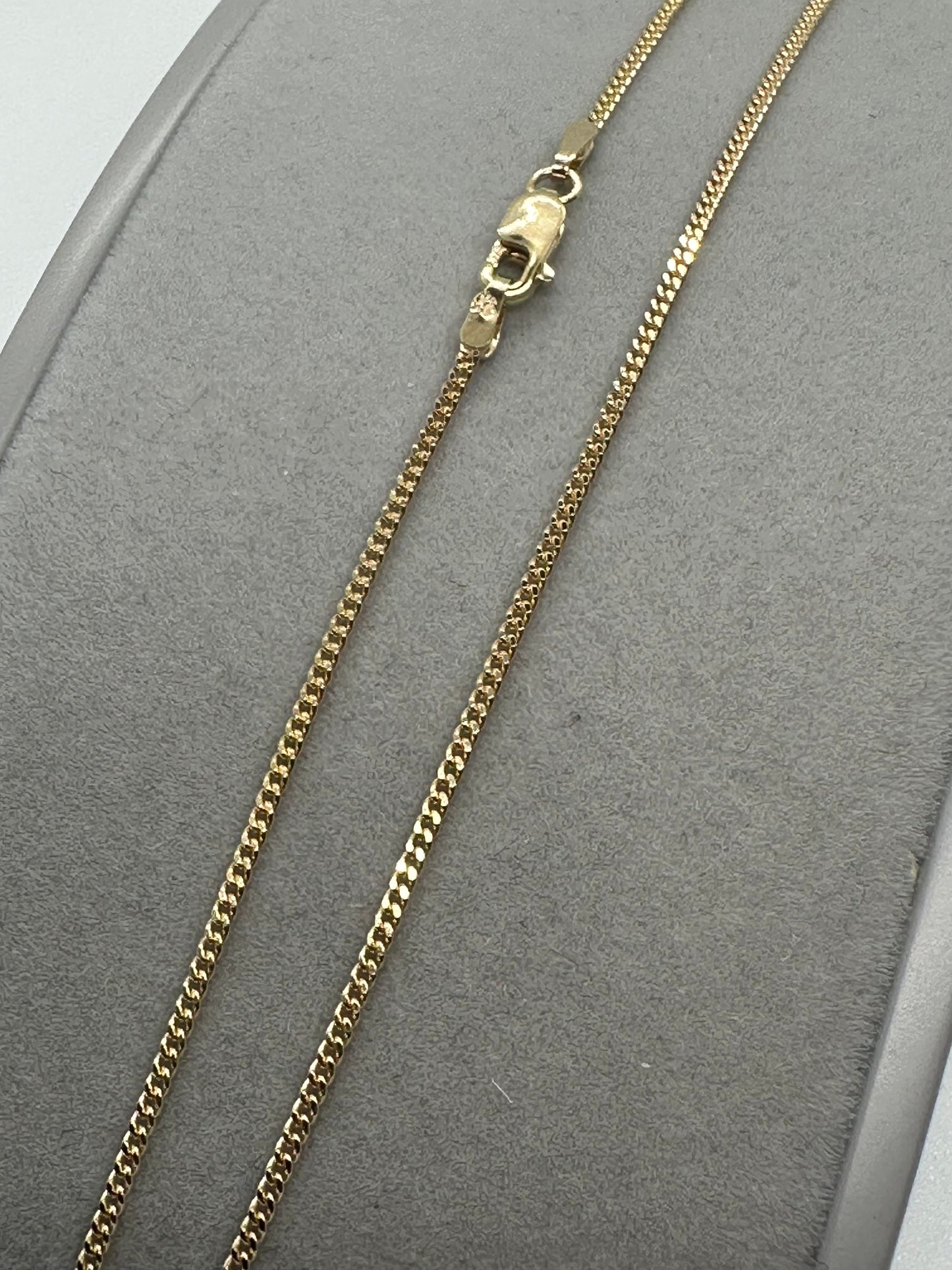 9ct Yellow Gold Solid Gold 1.3mm Curb Chain Various Lengths (006B)