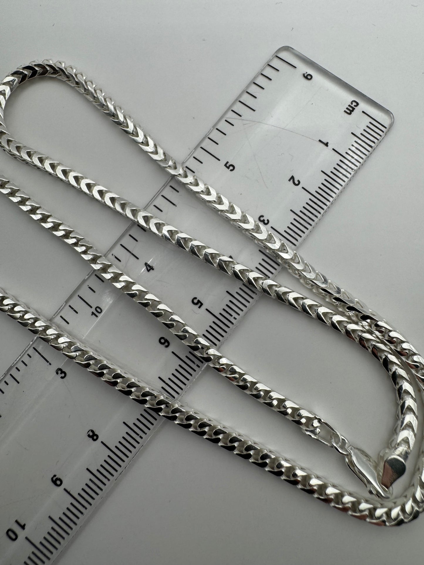 Sterling Silver 3mm Solid Square Cut Franco Chain Various Lengths (022B)