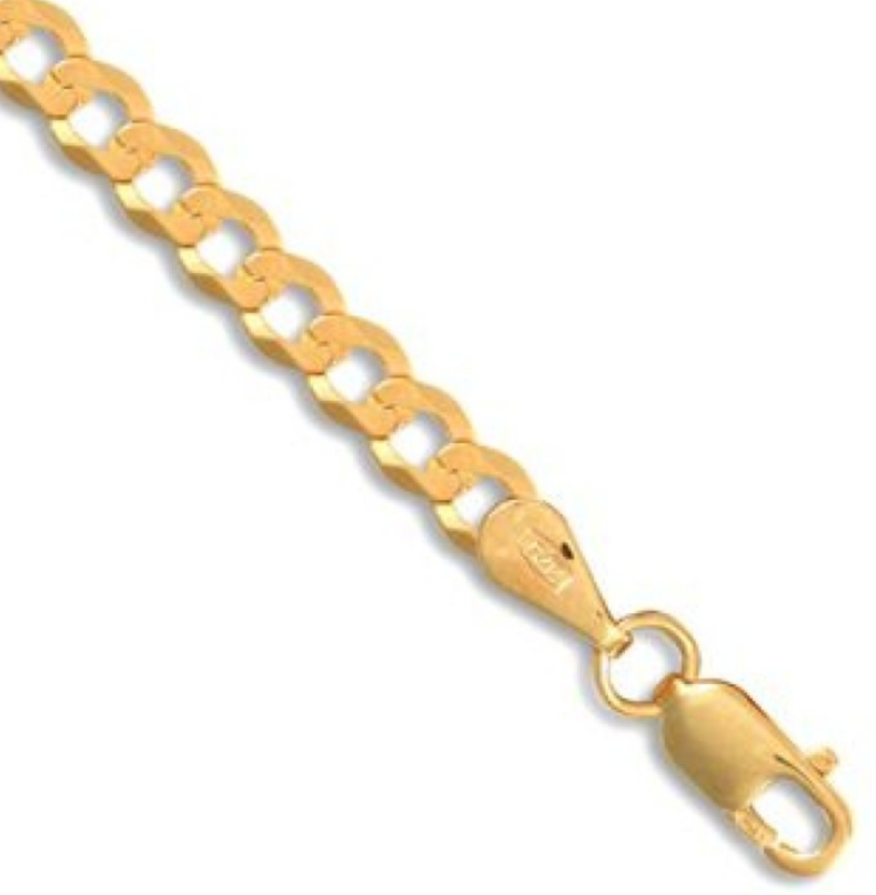 9ct Yellow Gold 3.6mm Curb Flat Link Chain Various Lengths (037A)