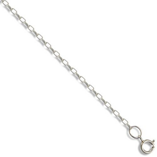 9ct White Gold 1.4mm Diamond Cut Oval Belcher Chain Various Lengths (064A)