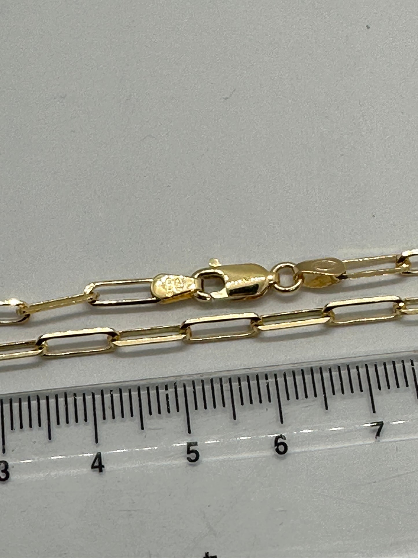 9ct Yellow Gold 3mm Paperclip Link Chain Various Lengths (093A)
