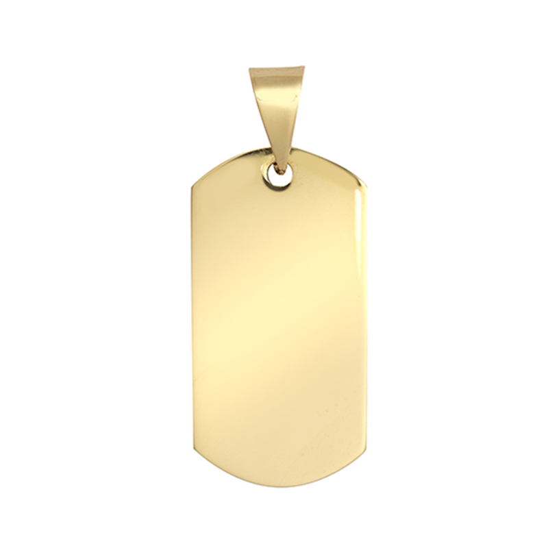 9ct Yellow Gold Polished 37x16mm Plain Dog Tag Pendant  (0460)