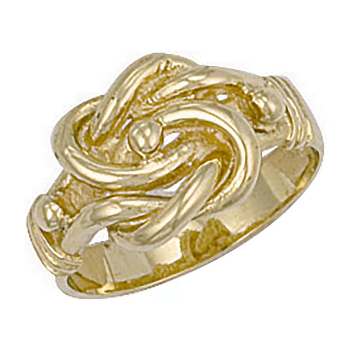 9ct Yellow Gold Solid Knot Design Ring, Sizes T to Z (0100)