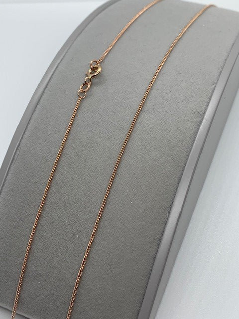 9ct Rose Gold 1.1mm Curb Neck Chain Various Lengths (R12C)