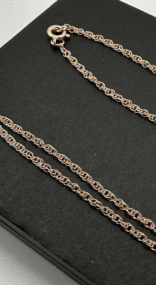 9ct Rose Gold 2mm Prince of Wales Rope Chain Various Lengths (R12R)