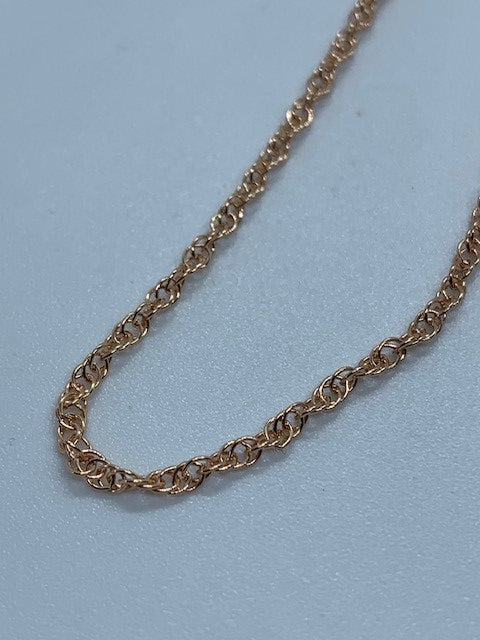 9ct Rose Gold 2mm Prince of Wales Rope Chain Various Lengths (R12R)