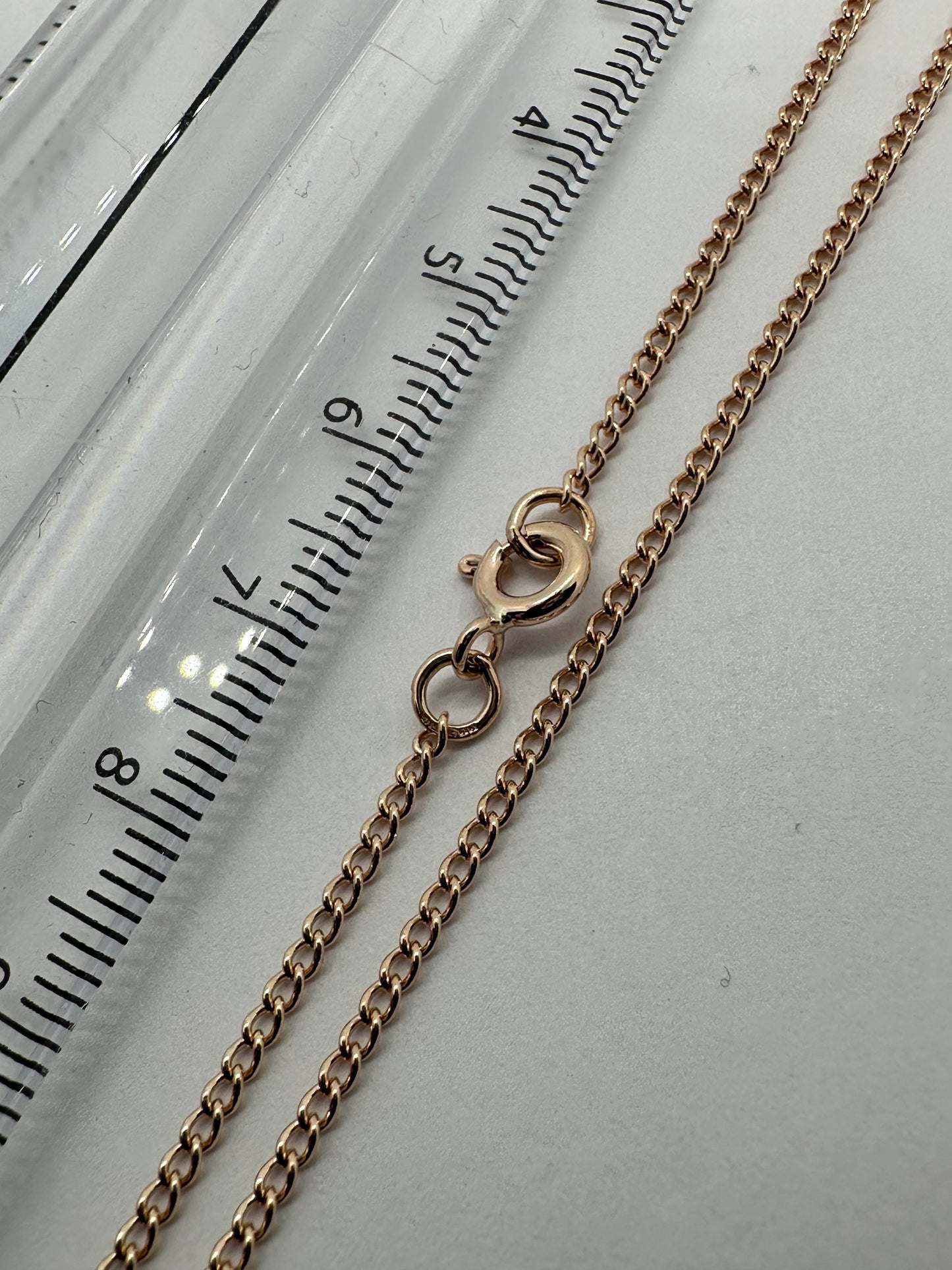 9ct Rose Red Gold 1.6mm Curb Open Link Chain Various Lengths (R1818C)