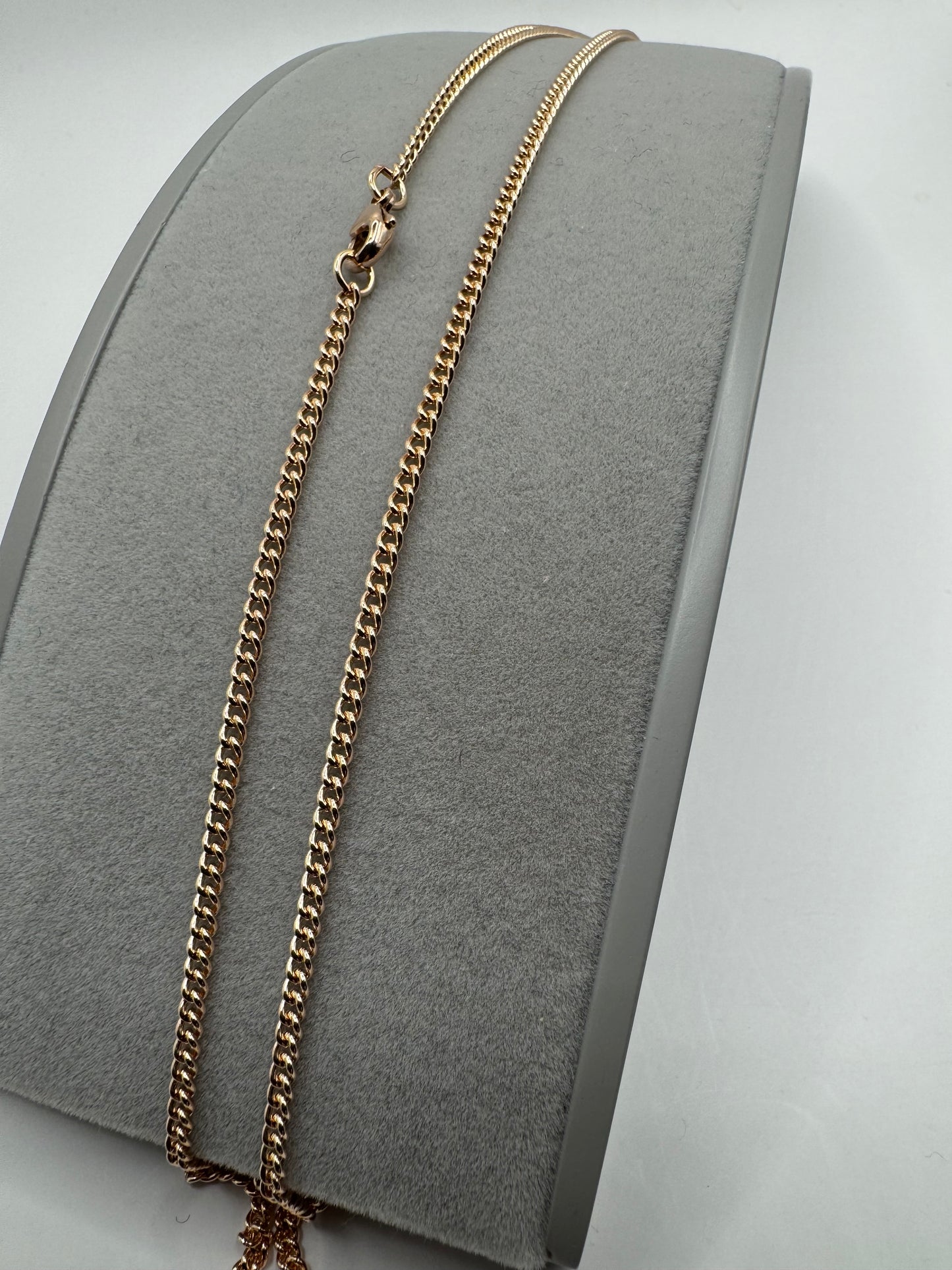 9ct Rose Gold 2.1mm Curb Neck Chain Various Lengths (r24c)