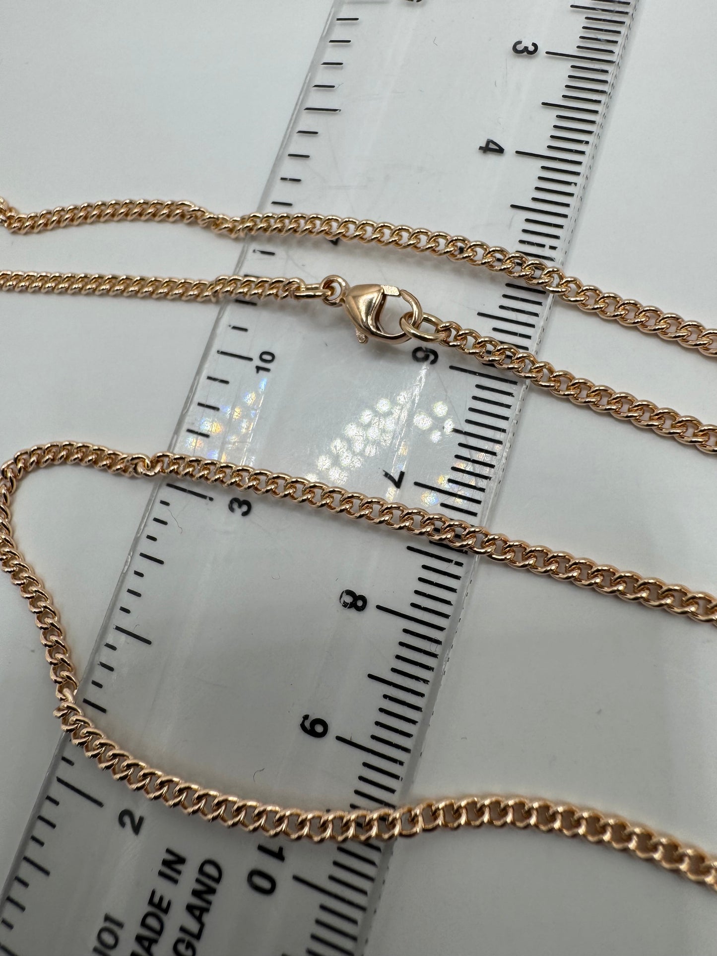 9ct Rose Gold 2.1mm Curb Neck Chain Various Lengths (r24c)