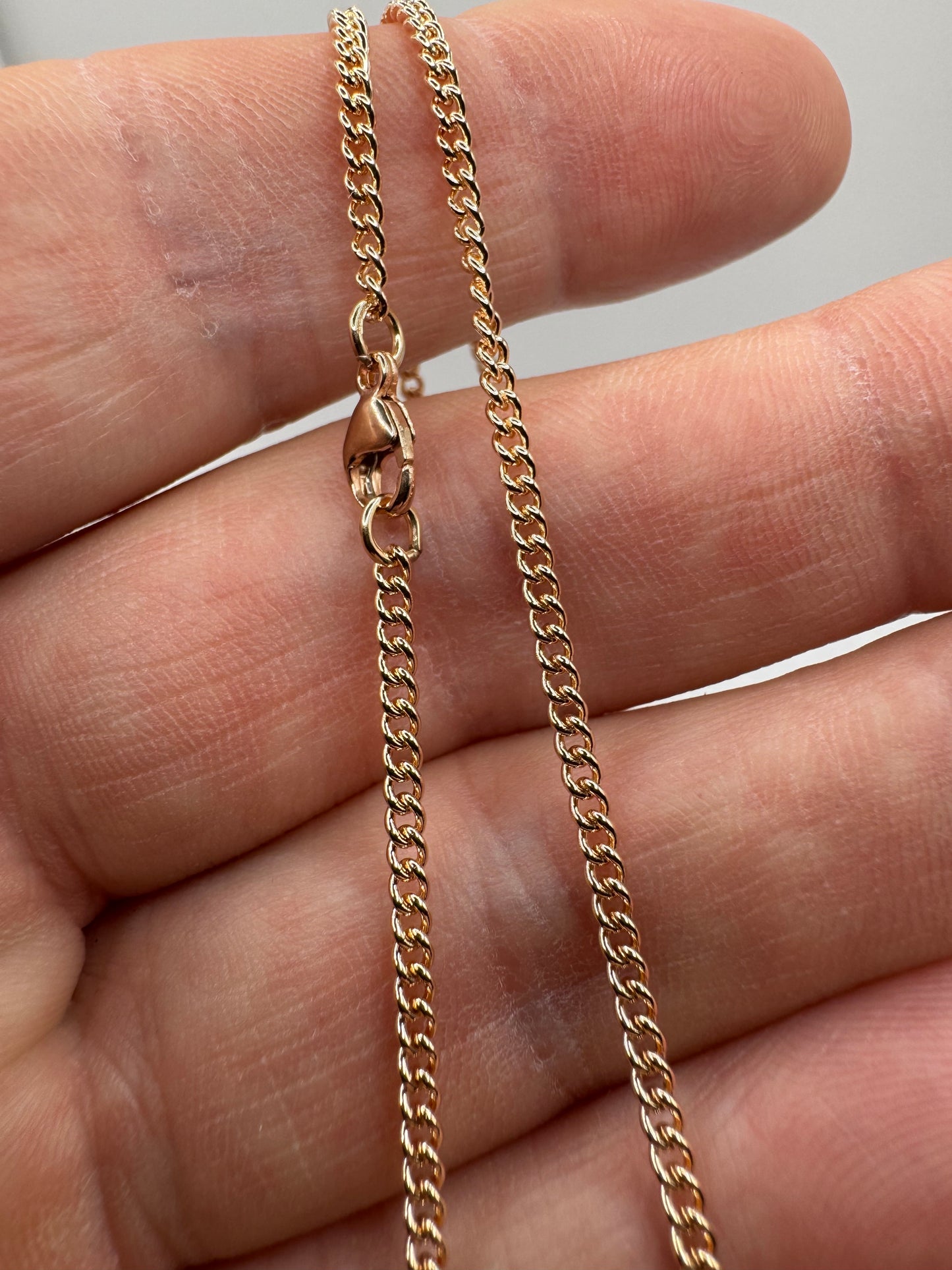 9ct Rose Gold 2.1mm Curb Neck Chain Various Lengths (r24c)