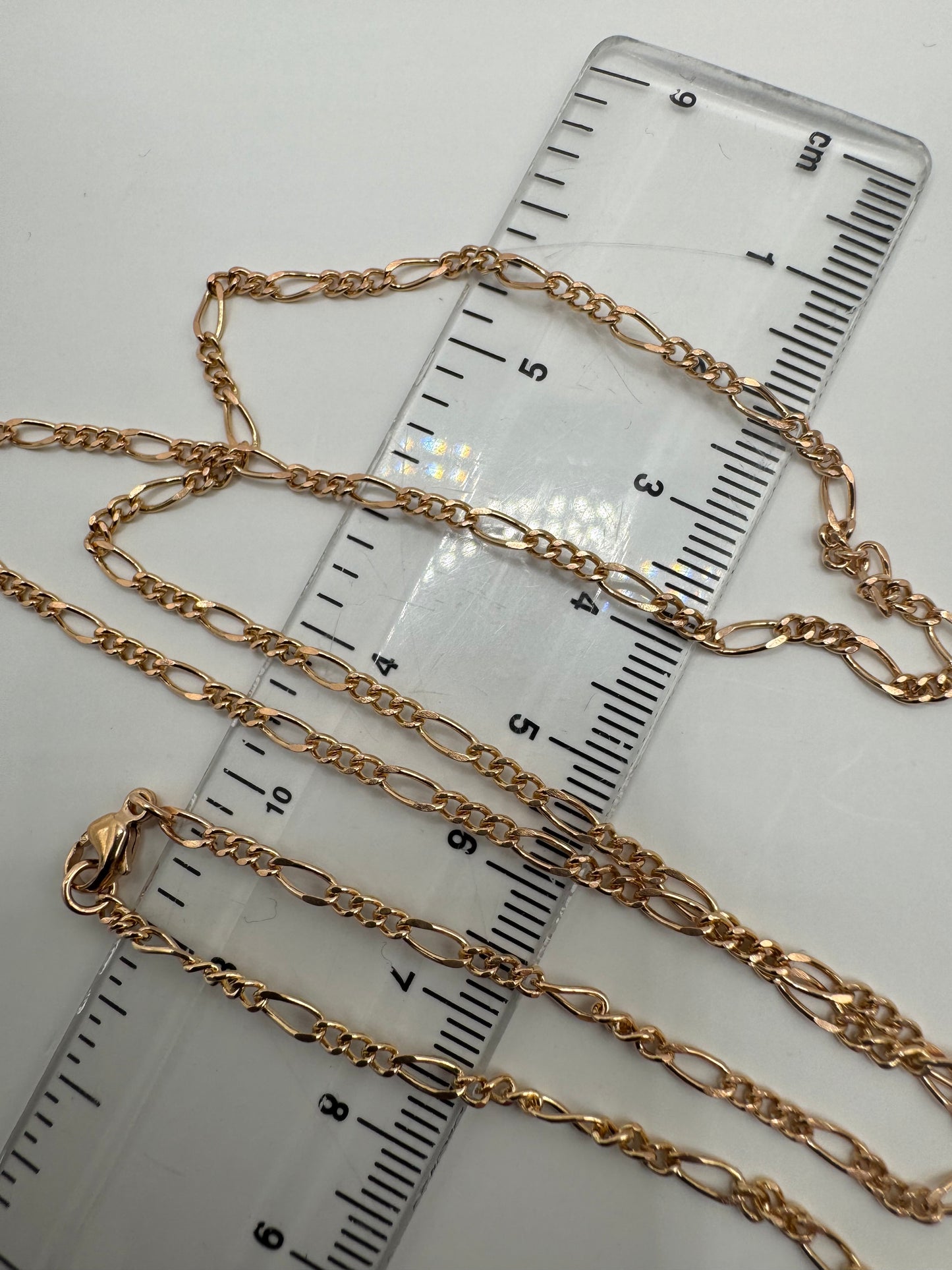 9ct Solid Rose Gold 2.2mm Figaro Style Chain Various Lengths (R24FFG)