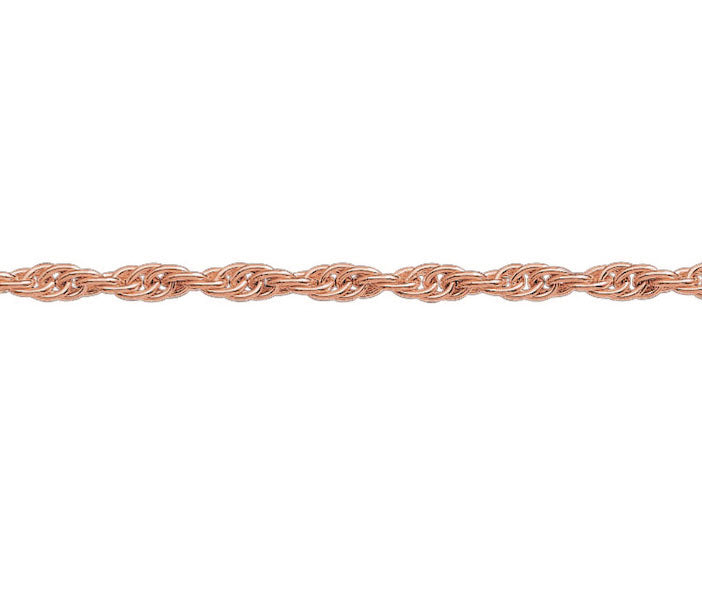 9ct Rose Gold 3.4mm Prince of Wales Rope Chain Various Lengths (R24R)