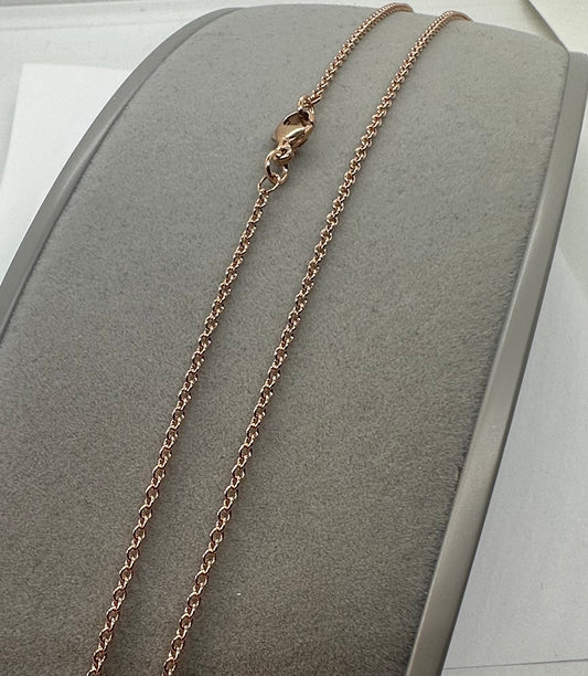9ct Rose Gold 1.6mm Solid Round Link Trace Chain Various Lengths (R40CTT)
