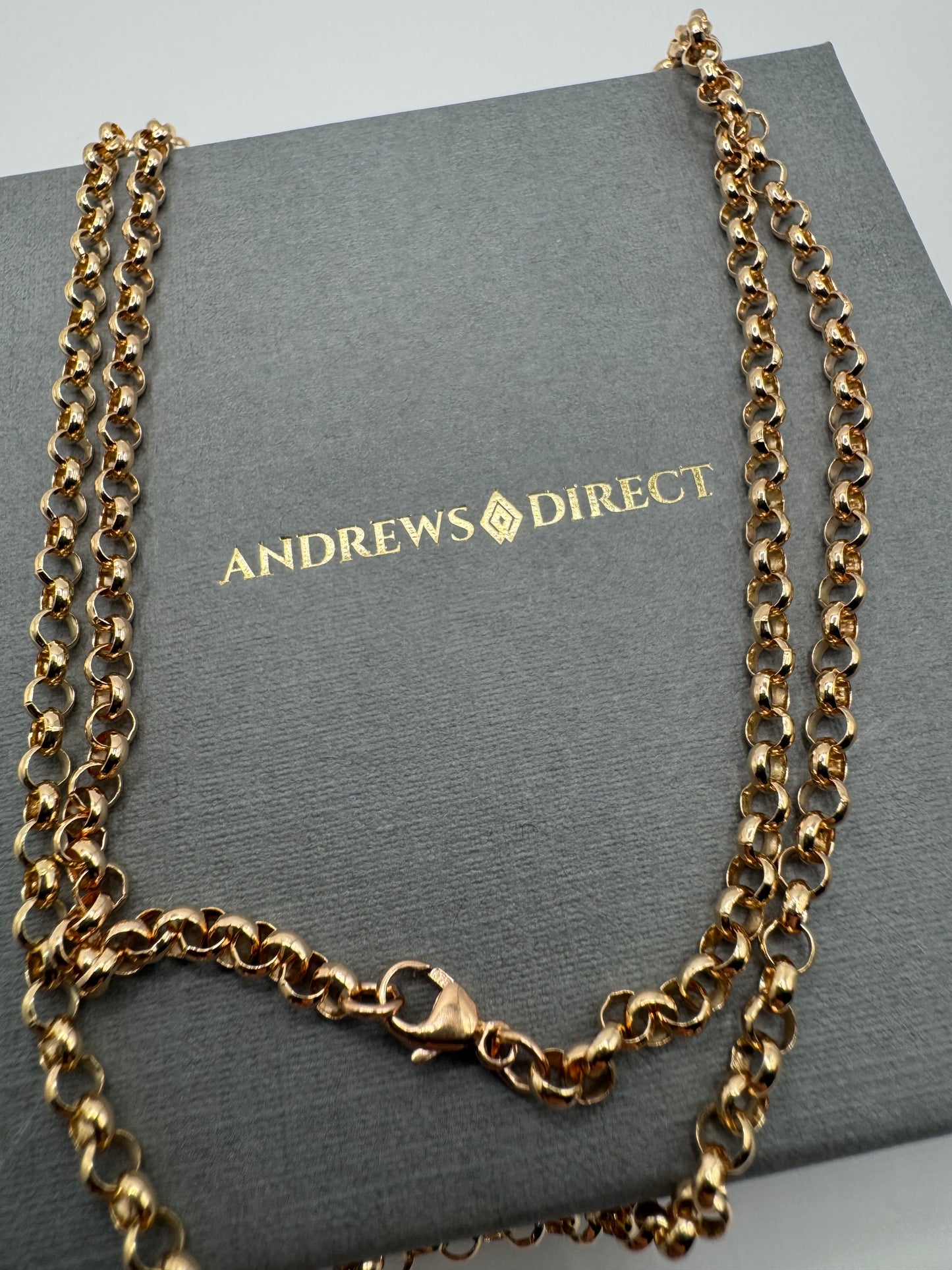 9ct Rose Gold 3.44mm Round Belcher Link Chains Various Lengths (RB1)