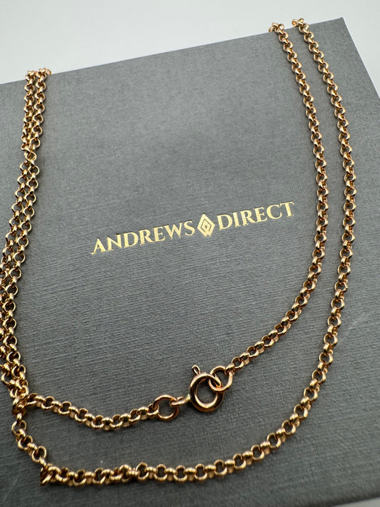 9ct Rose Gold 2.25mm Round Belcher Link Chains Various Lengths (RBBL)