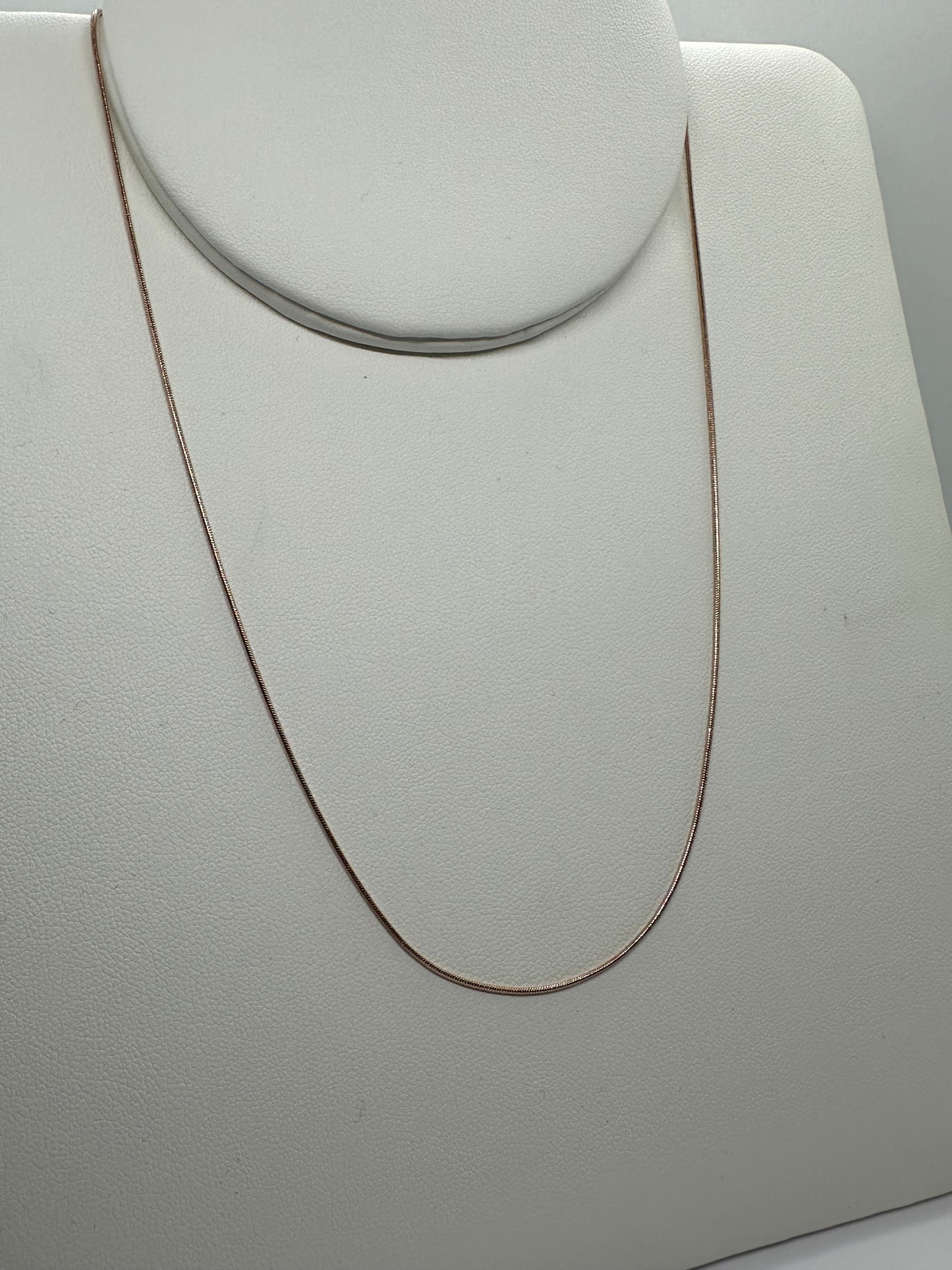 9ct Rose Solid Gold 1mm Snake Chain Various Lengths (RSNM)