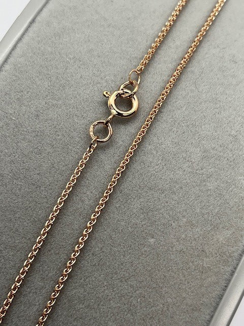 9ct Rose Gold 1.3mm Round Link Spiga Chain Various Lengths (RSP25)