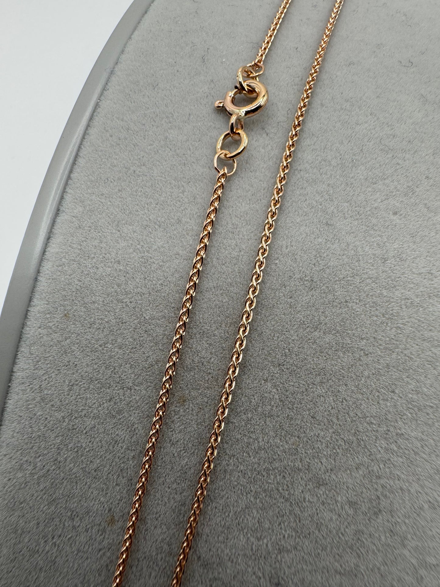 9ct Rose Gold 1.3mm Round Link Spiga Chain Various Lengths (RSP25)