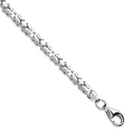Sterling Silver 4mm Solid Byzantine Chain Various Lengths (0321)
