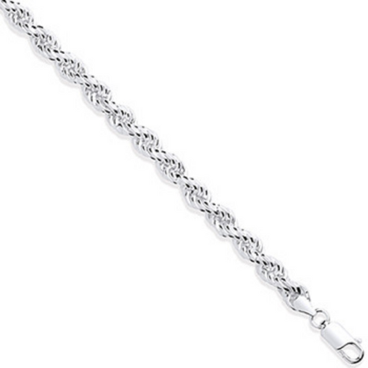 Sterling Silver 6.5mm Rope Chain Necklace Various Lengths (0360)