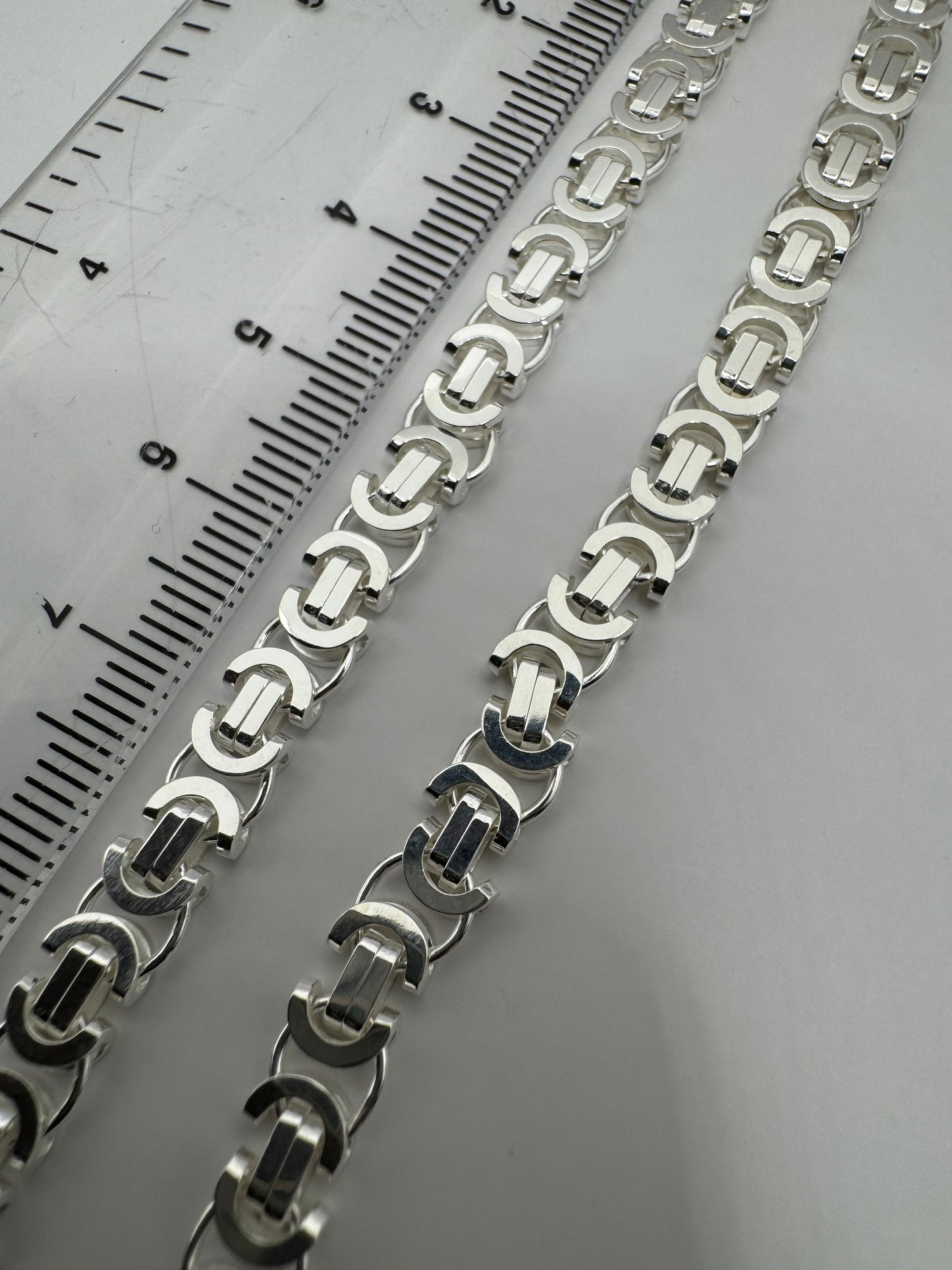 Sterling Silver Mens 5mm Byzantine Chain Various Lengths (1012)