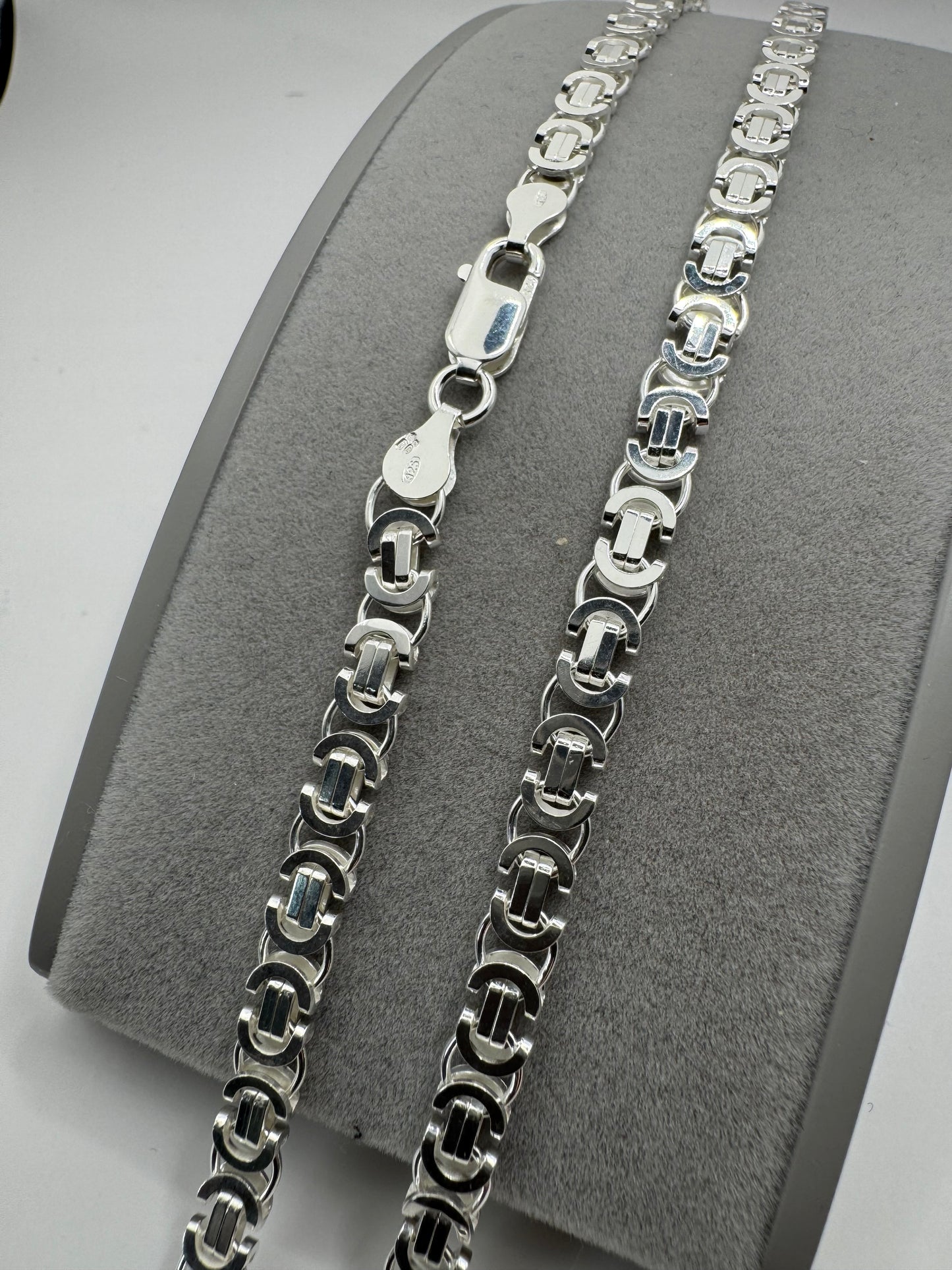 Sterling Silver Mens 5mm Byzantine Chain Various Lengths (1012)