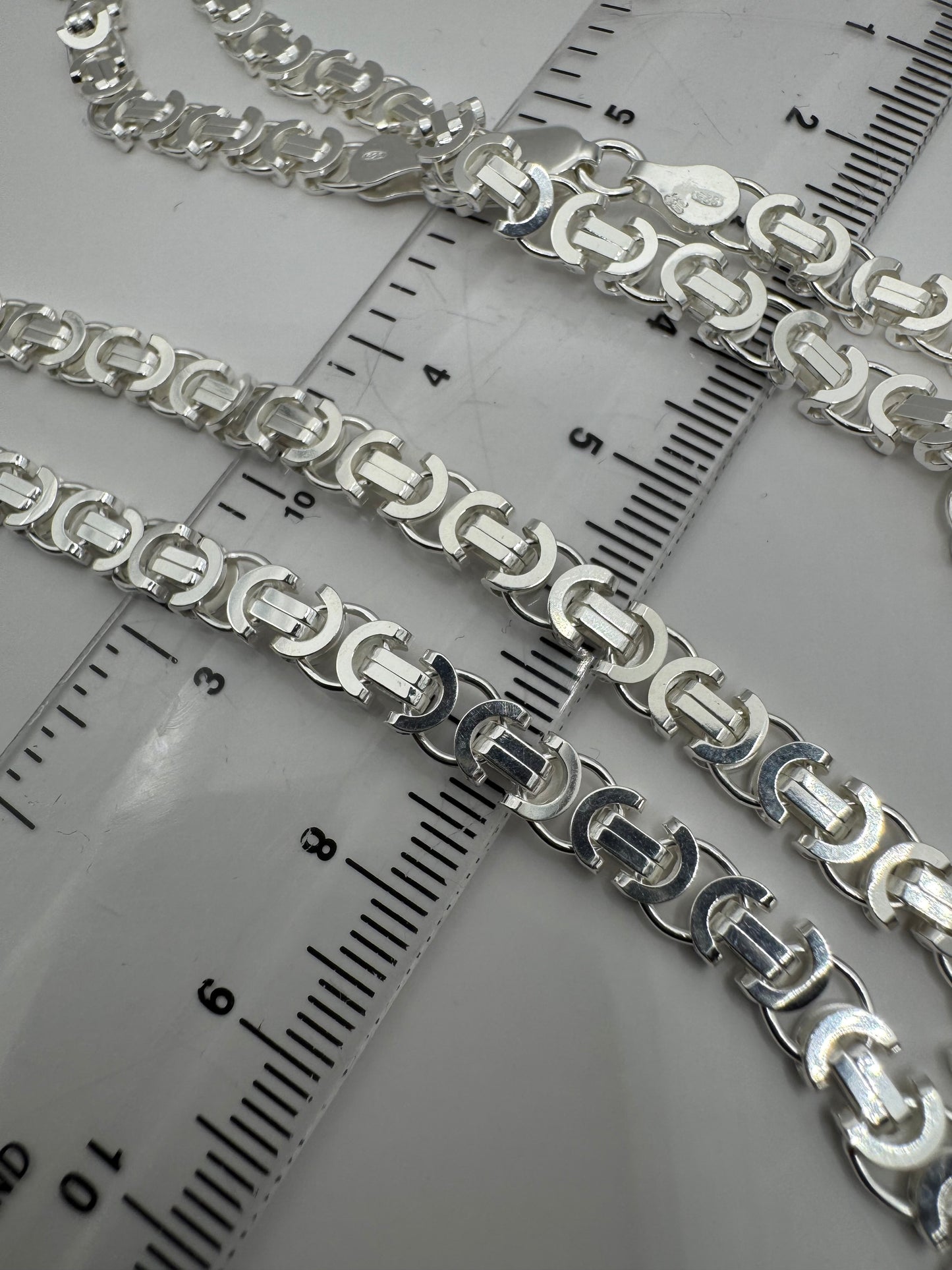 Sterling Silver Mens 5mm Byzantine Chain Various Lengths (1012)