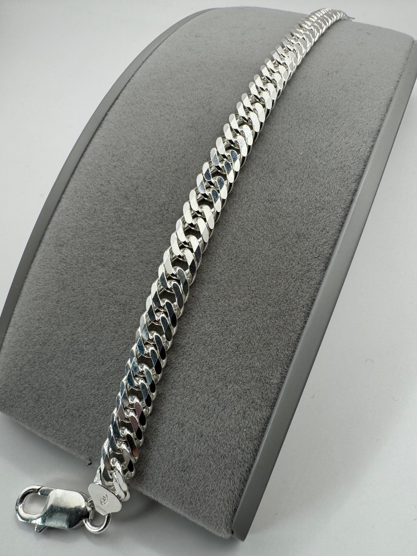 Sterling Silver 6.6mm Double Fancy Curb Link Chain Various Lengths (0413)