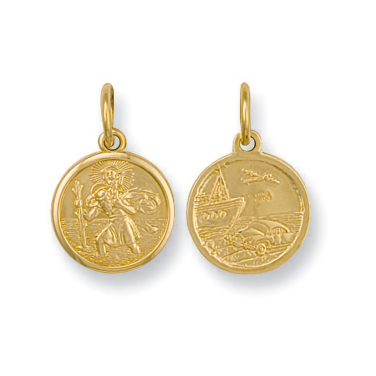 9ct Yellow Gold 27x18mm St Christopher Double Side Pendant (0026)