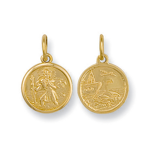 9ct Yellow Gold 27x18mm St Christopher Double Side Pendant (0026)