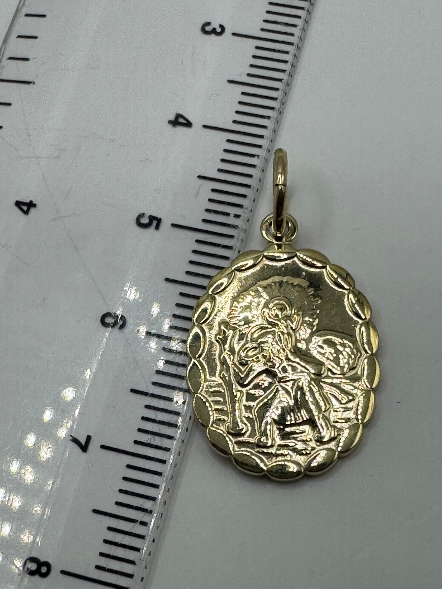 9ct Yellow Gold 28x15mm St Christopher Double Side Pendant (0033)