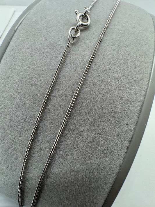 9ct White Gold 1.2mm Curb Link Chain Various Lengths (W14C)