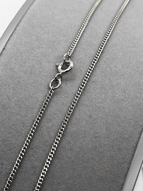 9ct Solid White Gold 1.6mm Curb Link Necklace Chain Various Lengths (W1818C)