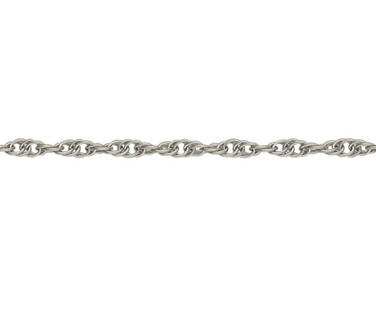 9ct White Gold 2.85mm Prince of Wales Solid Rope Chain Various Lengths (W18R)