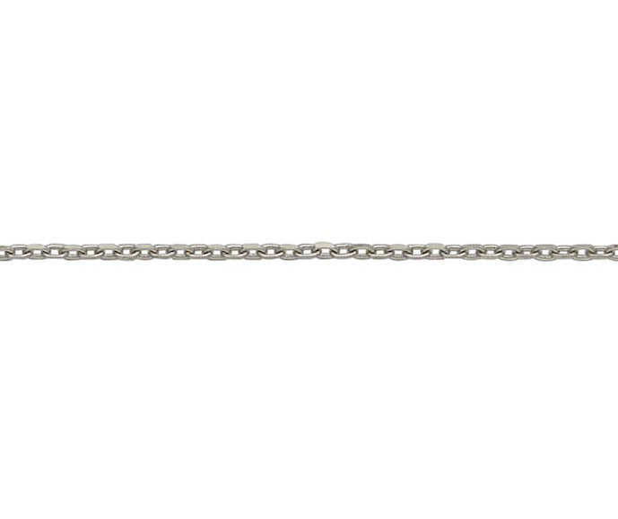 9ct White Gold 1.6mm Diamond Cut Edge Trace Link Necklace Chain (W2021FT)