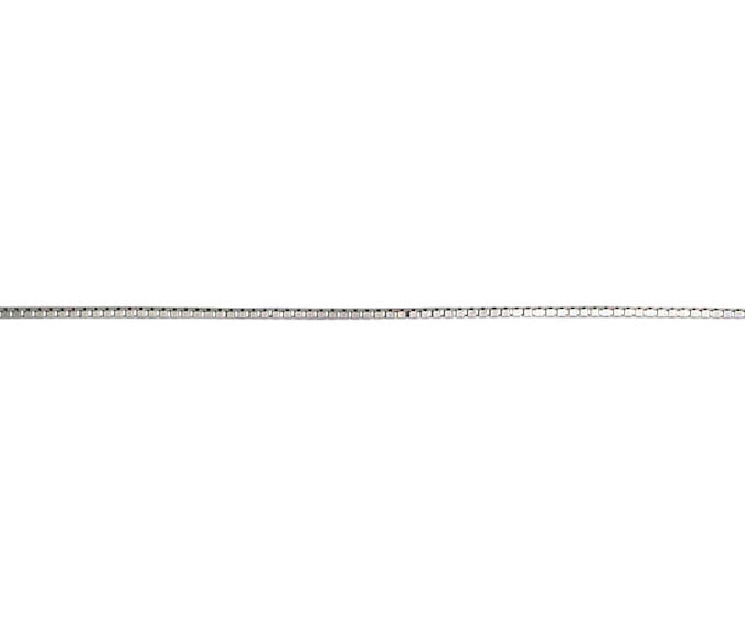 9ct White Gold 1mm Box Venetian Chain Various Chain Lengths (W53V)
