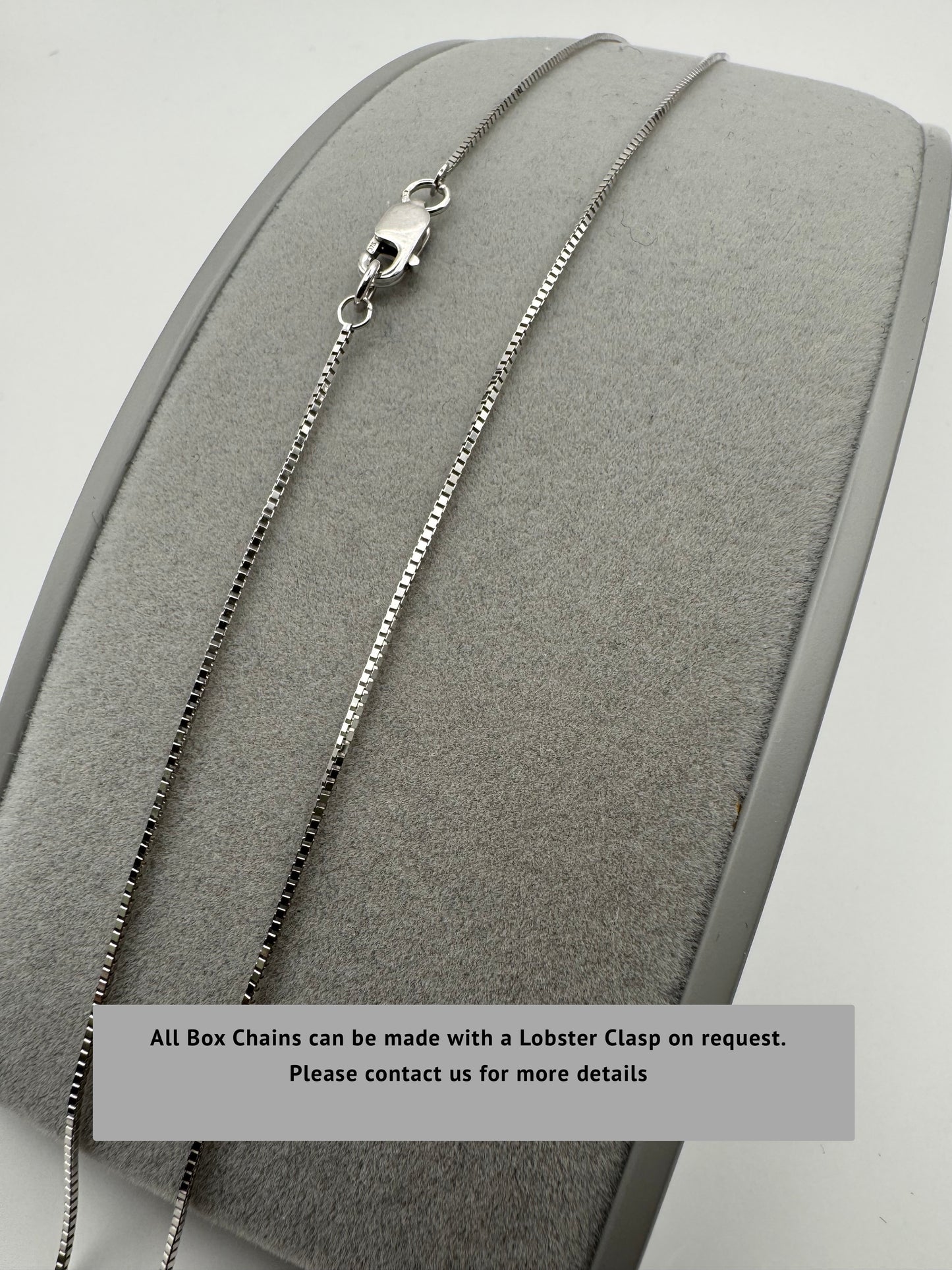 9ct White Gold 1mm Box Venetian Chain Various Chain Lengths (W53V)