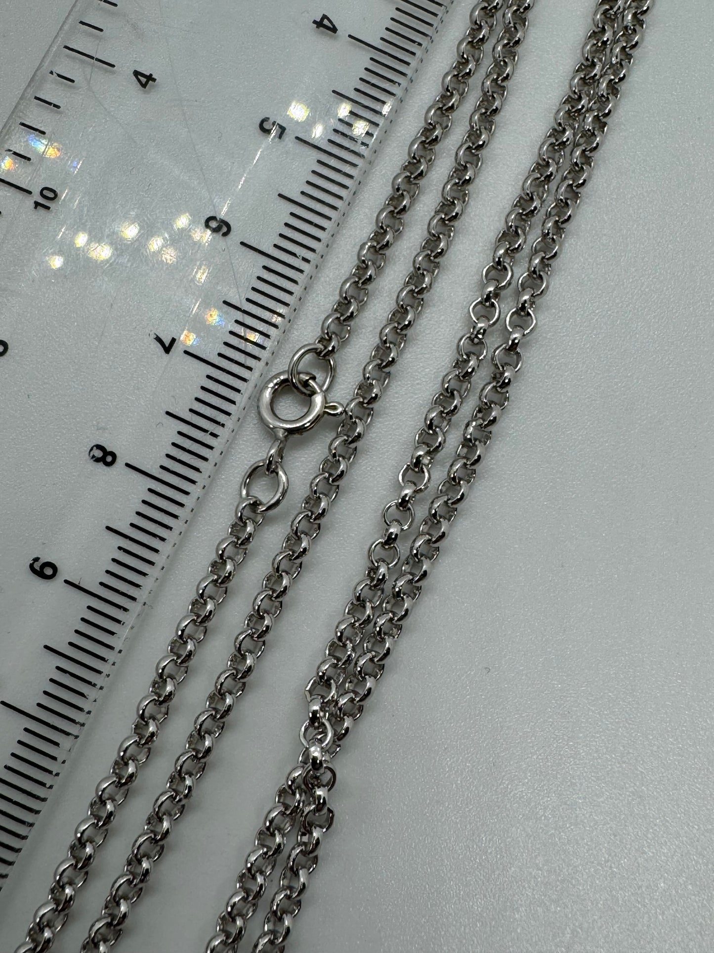 9ct Solid White Gold 2.75mm Round Belcher Link Chains Various Lengths (WBB)