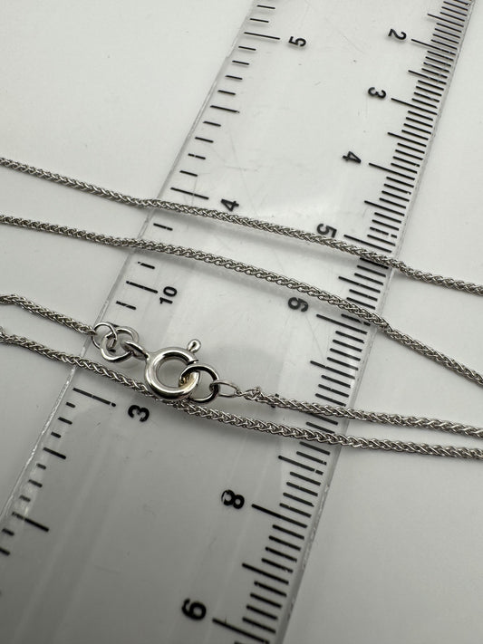 9ct White Gold 1.1mm Spiga Necklace Chain Various Lengths (WSP20)